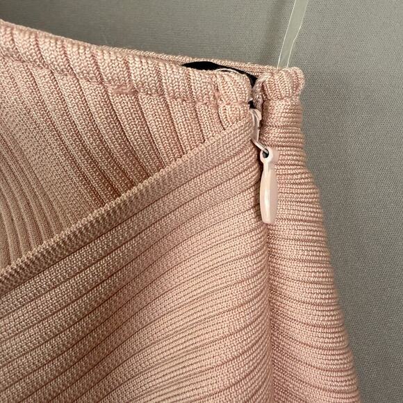 Bella Barnett sz S pink asymmetrical shoulder strap fitted‎ knit mini dress NWOT - Picture 7 of 10